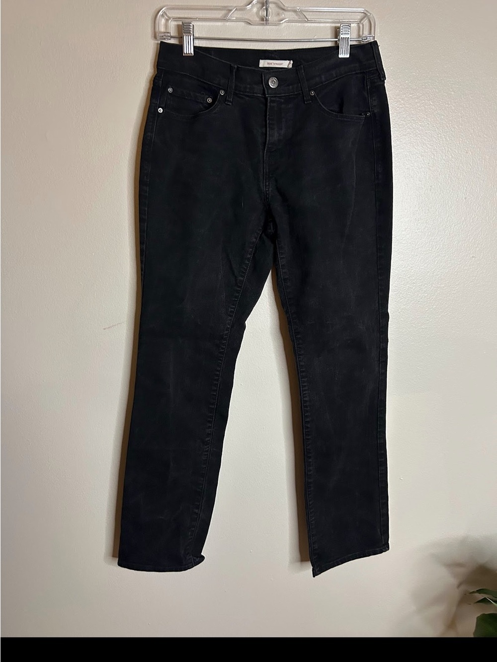 Levis Jeans Womens 27 505 Straight Leg Classic Black Mid Rise Capsule Staple